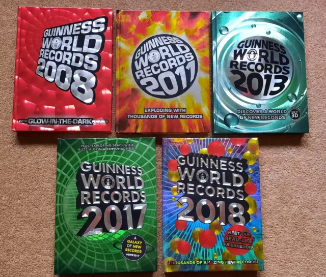 Guinness World Book Of Records Bundle Collection 2008 2011 2013 2017 2018