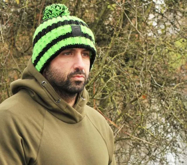 Korda ‘Nanny Pat’ NP Beanie Hat Green Black Logo Knitted Carp Fishing Clothing