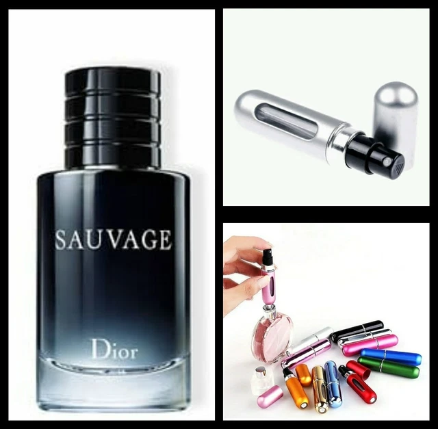 5ML REFILLABLE TRAVEL Spray Filled With Dior Sauvage Eau De