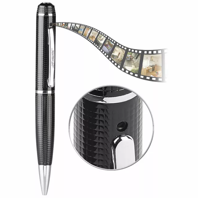 Somikon Kugelschreiber-Videokamera mit Full HD, blauer Mine und Foto-Funktion