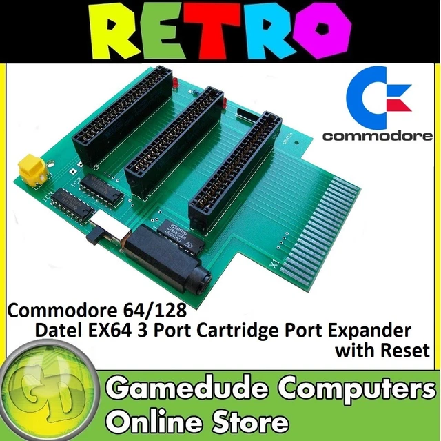 COMMODORE 64/128 DATEL EX64 3 Port Cartridge Port Expander with Reset
