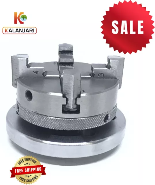2 1/2"" 65MM Self-Centering 4 Jaw Chuck With Plate For 3"" & 4"" Table