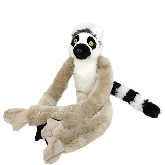 WILD REPUBLIC RING Tailed Lemur Plush Hanging Stuffed Animal Gray Black