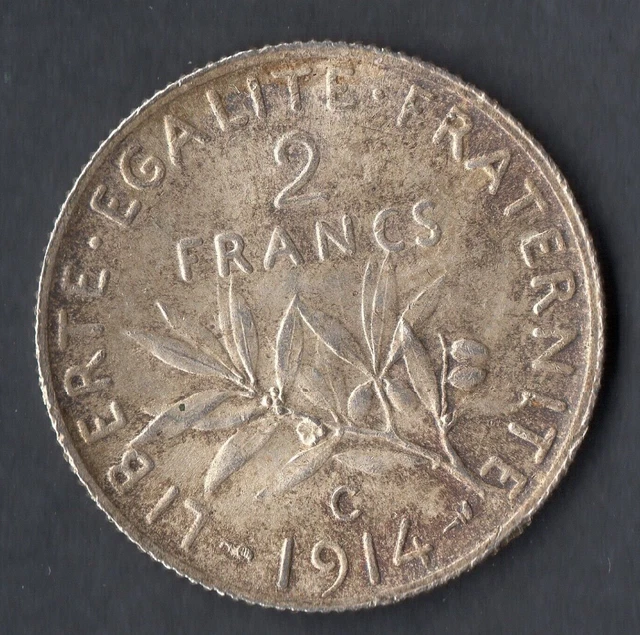 Qualite Monnaie 2 Francs Semeuse Argent 1914 C @ Silver Coins @ Top @ A Voir N°4