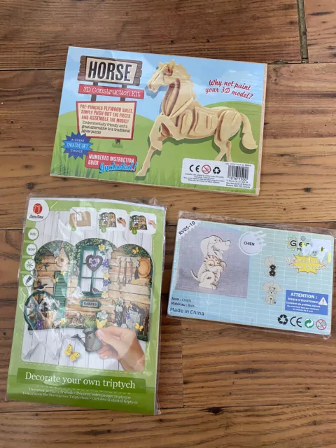 Craft Make your own / paint your own - garden scene / horse / dog - bundle