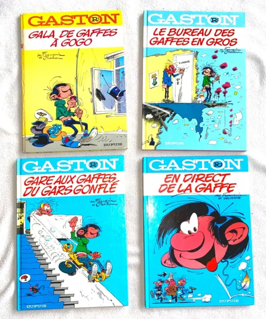 Gaston Lagaffe Comics 4 Bände R1 R2 R3 R4 französische Auflage Dupuis Franquin