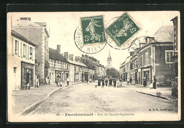 CPA Fourchambault, Rue du Quatre-Septembre, vue de la rue 1908