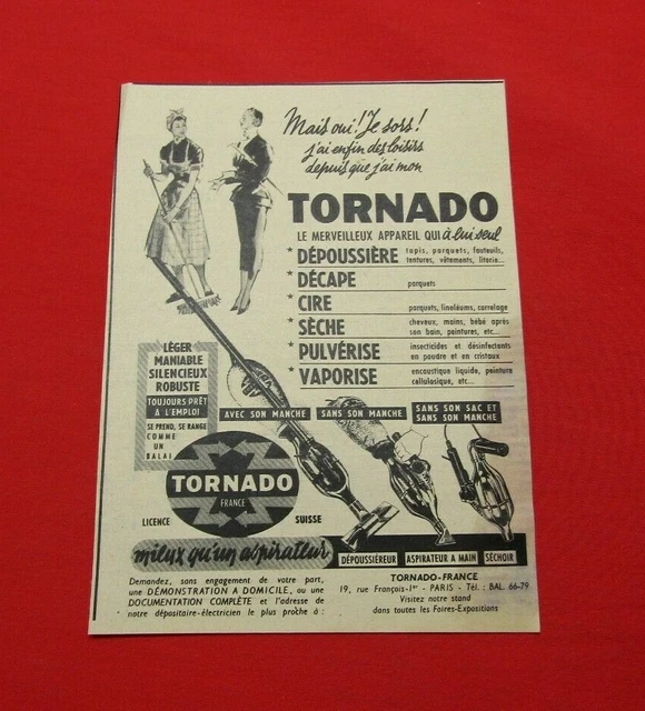 Advertising Pub Publicite Ancienne Advert 26.1 Appareil Tornado France Licence S