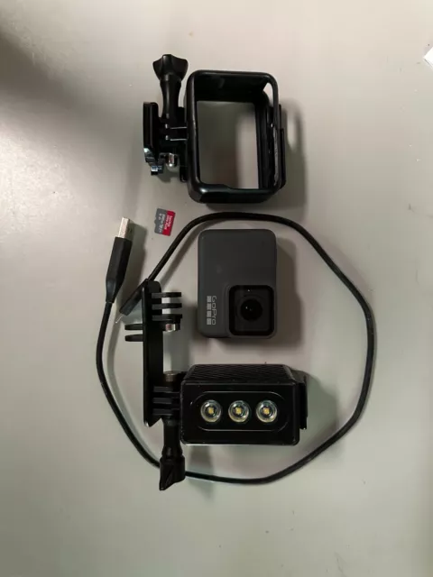 GoPro HERO7 Action Camera - Silver - comes with light and 200 gb micro sd