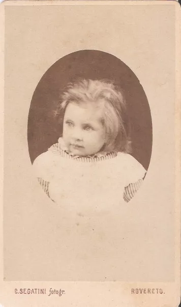 Cdv Foto Ritratto  Bambina-Segatini -Rovereto-Trento