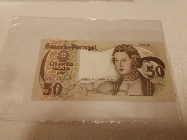 Banco de Portugal 50 cinquenta escudos note