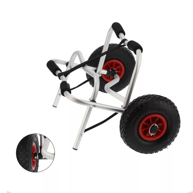 Kayak Canoe Trolley W/ Strap Aluminium Collapsible Wheel Cart Carrier Foldable 3