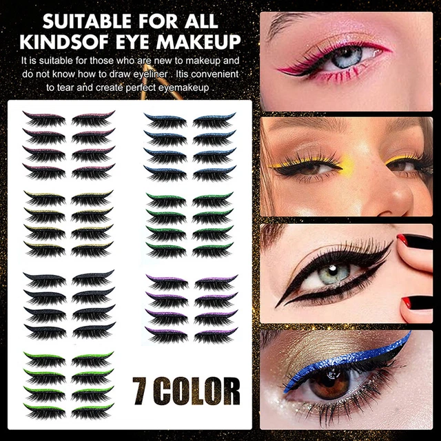4 paia eyeliner autoadesivi riutilizzabili lucidi lucidi BA$v