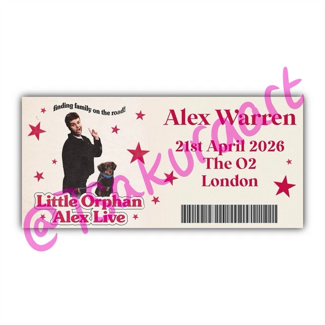 ALEX WARREN 2026 Tour Souvenir Tickets, Alex Warren Tour Souvenir ...