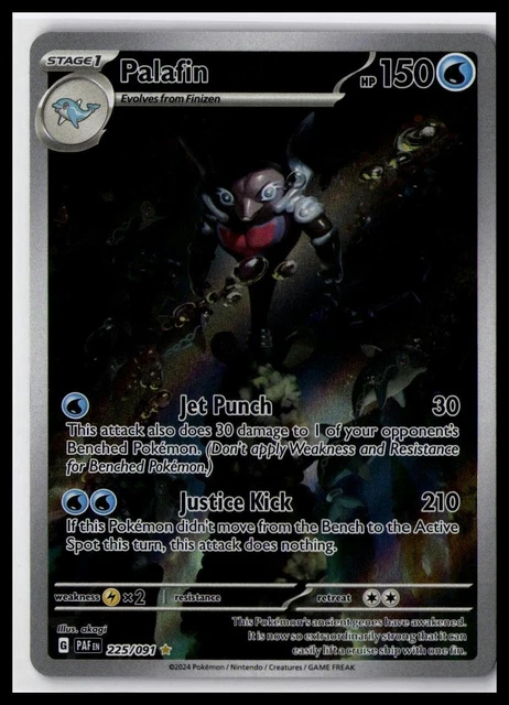 Paldean Wooper 058/091 SV: Paldean Fates Palafin Illustration Rare Holo - SV Paldean Fates #225/091 - Near Mint English Pokmon Card Paldea Fates Paldean Wooper 058/091 SV: Paldean Fates Palafin Illustration Rare Holo - SV Paldean Fates #225/091 - Near Mint English Pokmon Card Paldea Fates