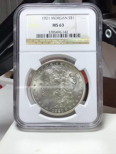 1921-P Ngc Graded Ms63 Morgan Silver Dollar- Philadelphia
