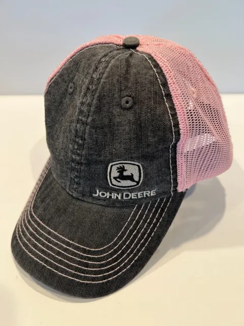 John Deere Women Girls Hat Pink Mesh Cap NWOT Adjustable NWOT