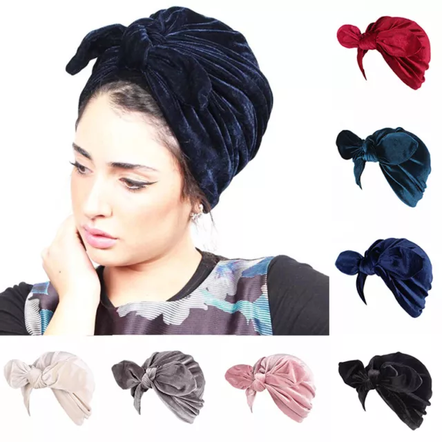 Velvet Women Turban Ladies Hair Head Hijab Cap Muslim Wrap Stretch Hat Scarf HOT