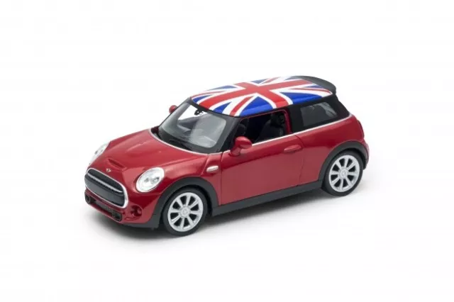 Diecast Mini Cooper Hatchback Union Jack Roof 1:38 scale Toy Model New Unboxed