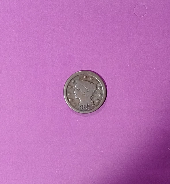 1851 Braided Hair Large Cent Nice Coin!!! Normal Date. 172 year old coin!