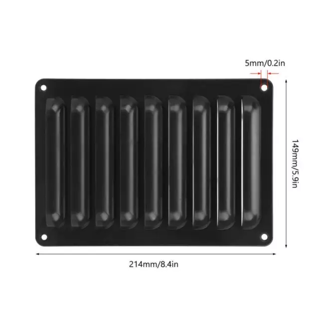 RV Front Grille Vent Panel - Stylish Durable Black Air Outlet Cover