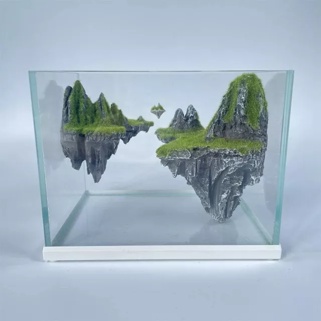 Sky City Landscape Mini Glass Aquarium + Purification Beads. Small Fish Tank- 6L