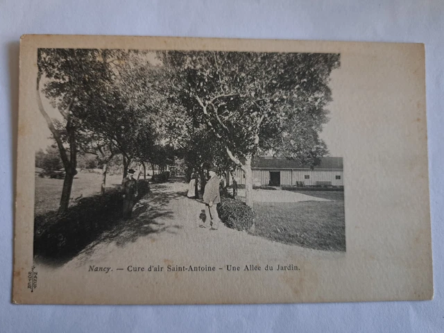 CPA NANCY Cure d'air Saint-Antoine une allée du jardin animée dept-54