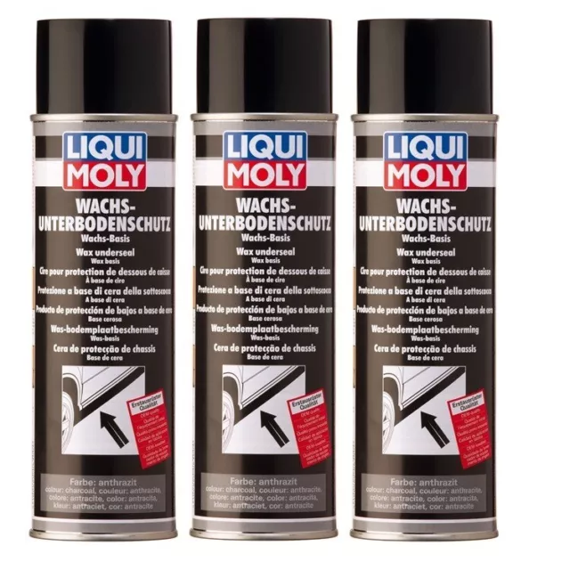 3x 500 ML Liqui Moly 6100 Cire Protection Anti-encastrement Noir Anthracite