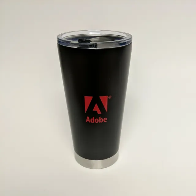 Adobe Acrobat Insulated Travel Mug Tumbler Stainless Steel 20 oz, Black Red