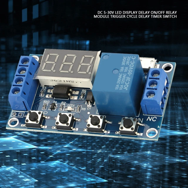 Module Timer Delay DC 5V-36V - Relais Cycle Réglable Avec Affichage LED Pour Moteurs/Lumières