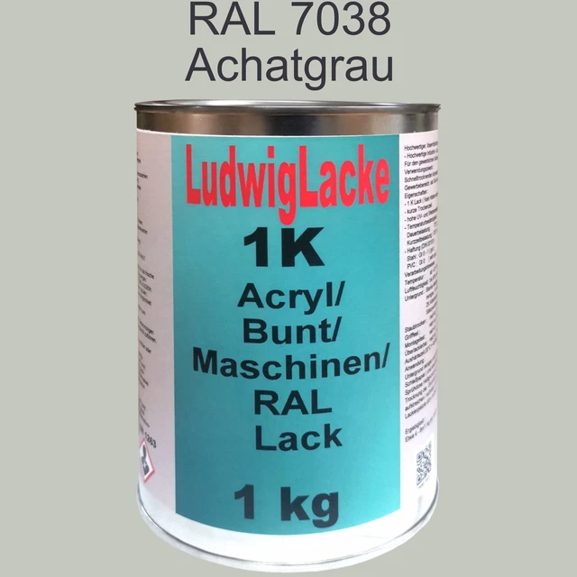 Peinture Acrylique Ludwig 1K RAL 7031 Gris Bleu, Brillant, 1kg, Neuve