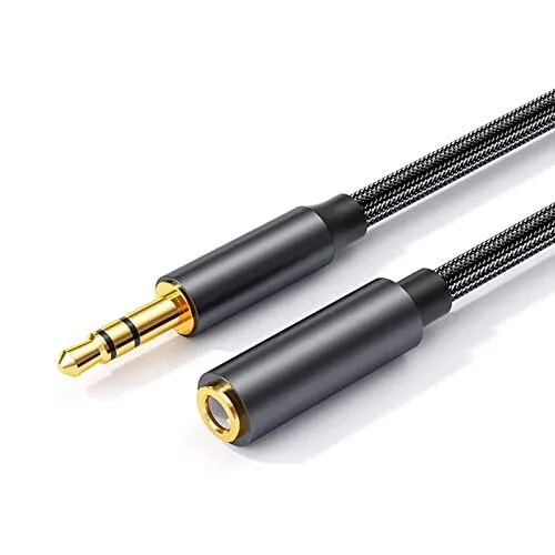 luoshaPUCY 5m Cable Rallonge Jack Audio Nylon Tressé Jack Stéréo Câble 3.5mm ...