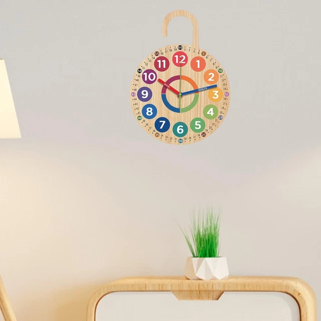Horloge éducative En Bois Woody Treasures – Tri Formes, Couleurs, Brillant Dans Le Noir