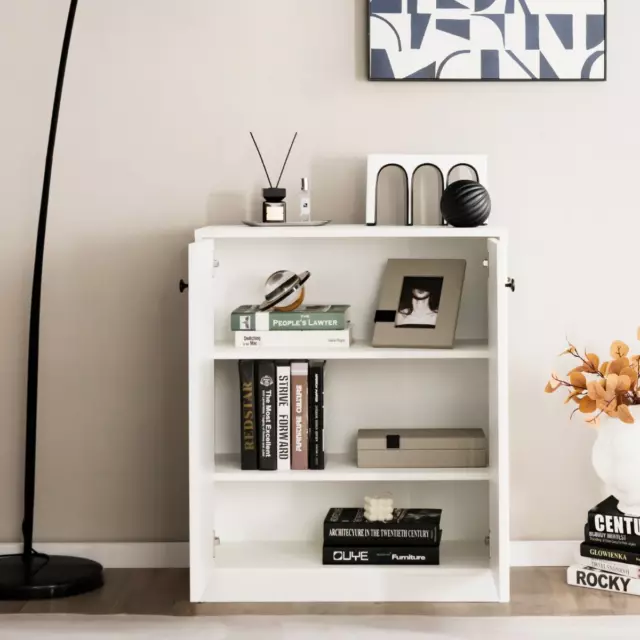 NNECW Freestanding Modern Storage Cabinet with 3 Shelves for Living Room Kitchen