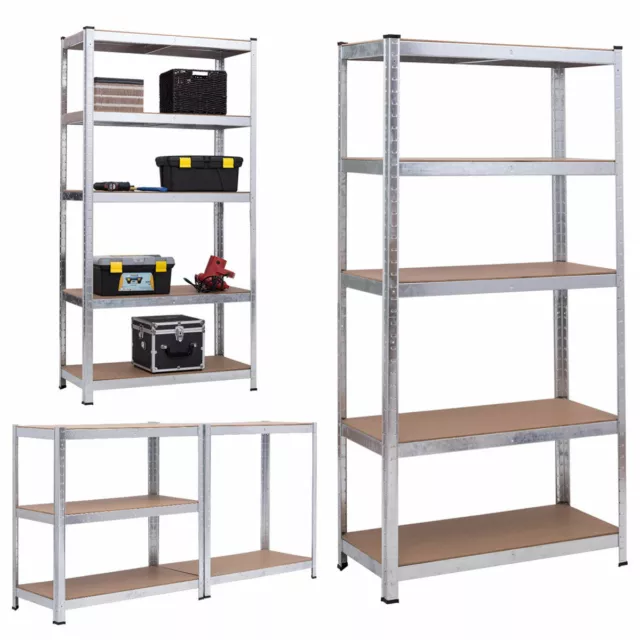 Galvanised Shelving Racking Garage Unit Boltless Heavy Duty Shelf Bay 5 Tier