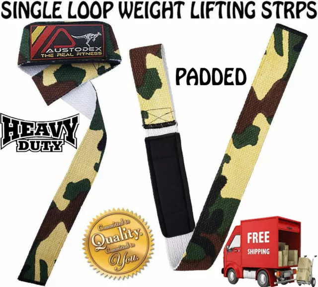 Austodex Weight Lifting Gym Training Wrist Support Bar Straps Single Loop