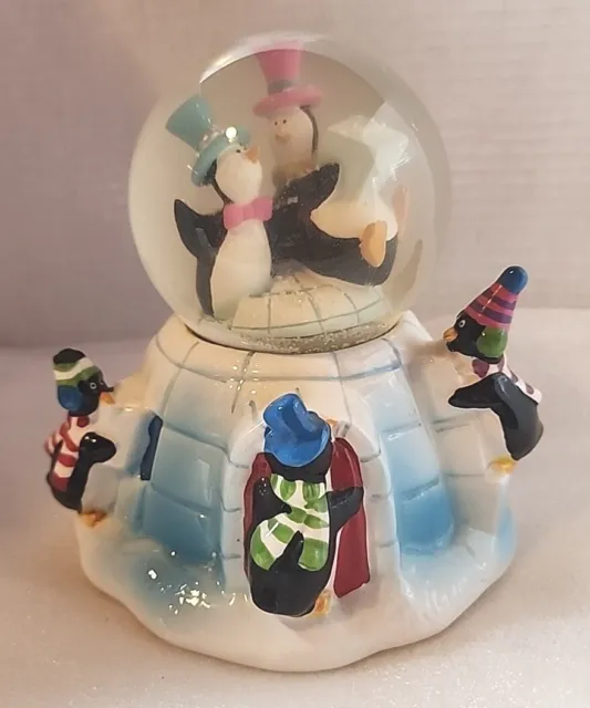Campanas musicales de globo de nieve de pingüino iglú de nieve *LEER*