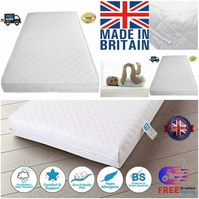 BETT REINSCHAUM MATRATZE WASSERDICHT 160 x 80/160 x 70 & 8 MEHR GRÖSSE, HERGESTELLT IN UK