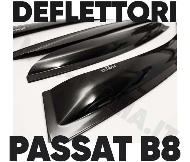 PERFLEX® Set 4 Deflettori Aria Antivento Oscurati VW Passat B8 Variant Dal 2015