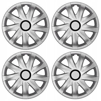 15" Hubcaps Car Wheel Covers Trims 4 PCS Set ABS Silver Durable Resistant Solid