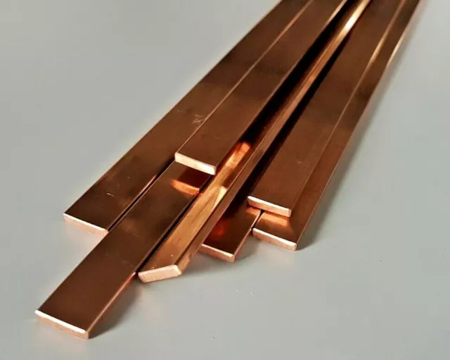 Flat Bar Metal Stock Copper C101 1/2" x 1/8" (12.7mm x 3.2mm) Various Lengths