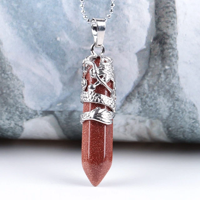 Hexagonal Natural Quartz Crystal Chakra Healing Point Pendant Necklace Jewely 6