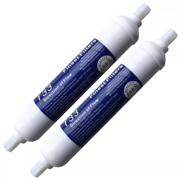 2 x Screw Fit Fridge Water Filters Compatible with Samsung, Daewoo, LG etc