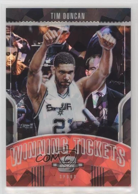 2018 Contenders Optic Winning Tickets Prizms Red Cracked Ice Tim Duncan #22 HOF