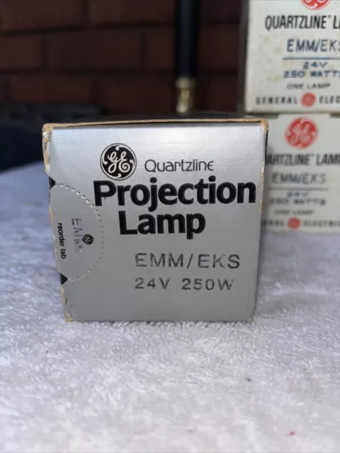 7 ~  Vintage General Electric Quartzline Projection Lamps EMM/EKS 24 v 250 w 3