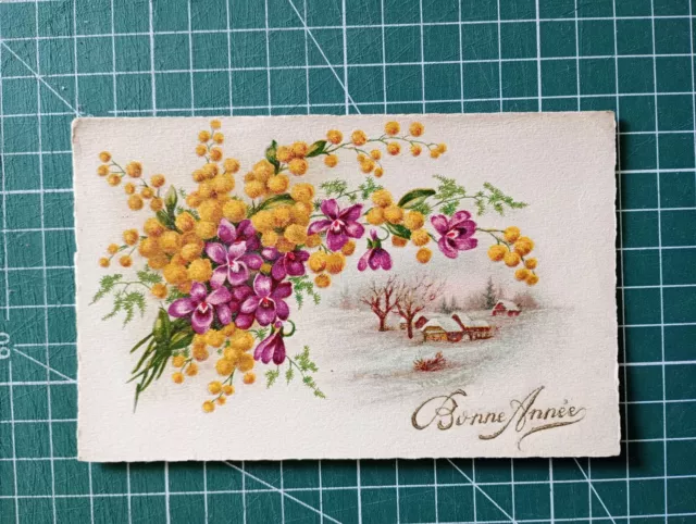 VF133 CPA circa 1930 fantaisie dessin fleurs