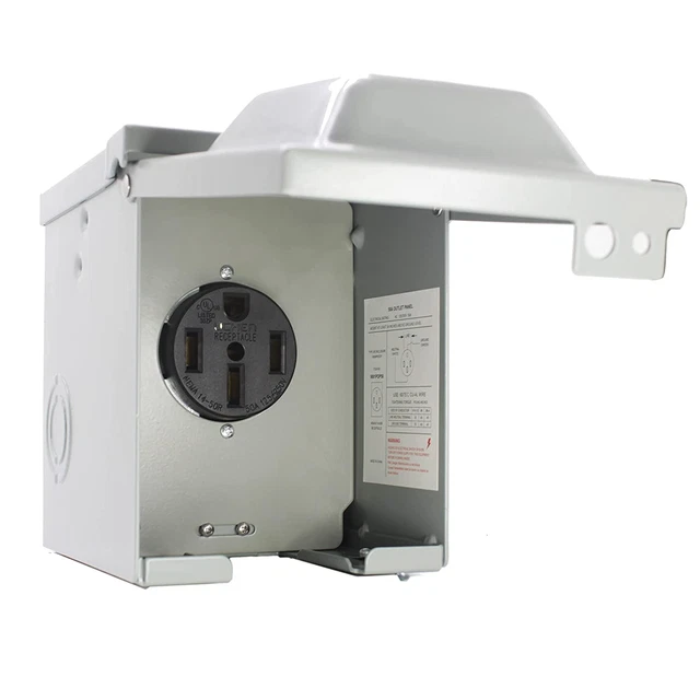 RV POWER OUTLET Box 125/250 Volt 50 Amp, NEMA 1450R Enclosed Lockable