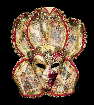 Mask from Venice Miniature Jolly Joker - Golden And Red - Empress - 651