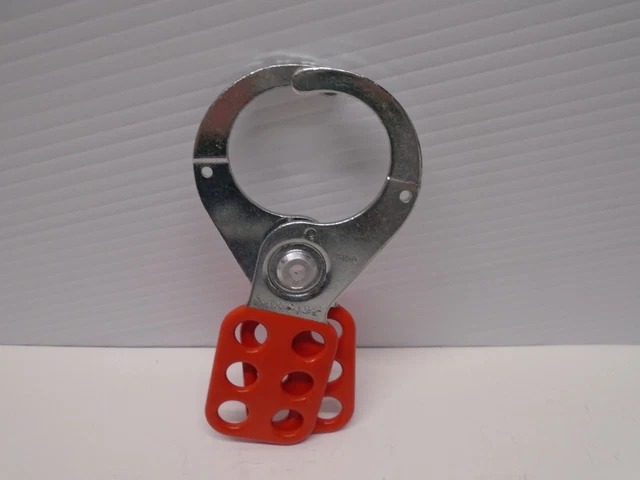 MASTER LOCK 420 Steel W/Red Vinyl Coating Lockout Hasp NWOT