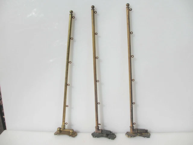 Victorian Brass French Hall Flag Bracket Banner Hanger Antique Old 23" BENT £22e